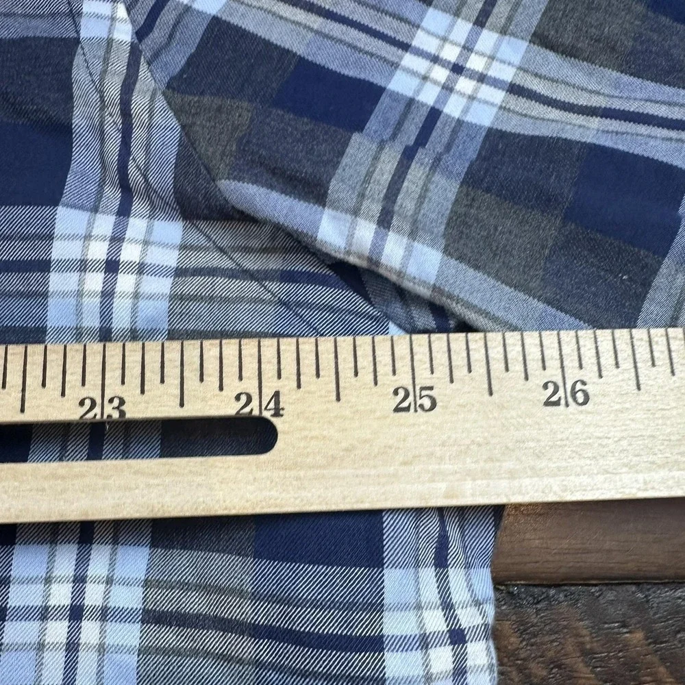 Peter Millar Shirt Mens XL Blue Gray‎ Plaid Button Down Long Sleeve Cotton